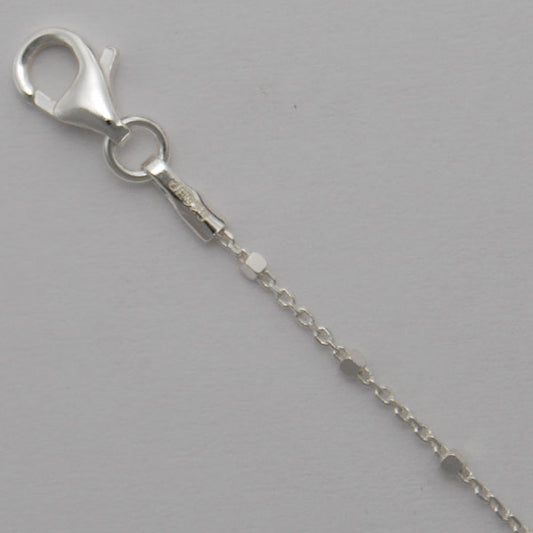 Sterling Silver Diamond Cut Cable 1.0mm, Square Beads