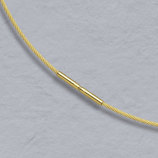 14K Yellow Gold Cablewire 1.1mm, bayonet clasp